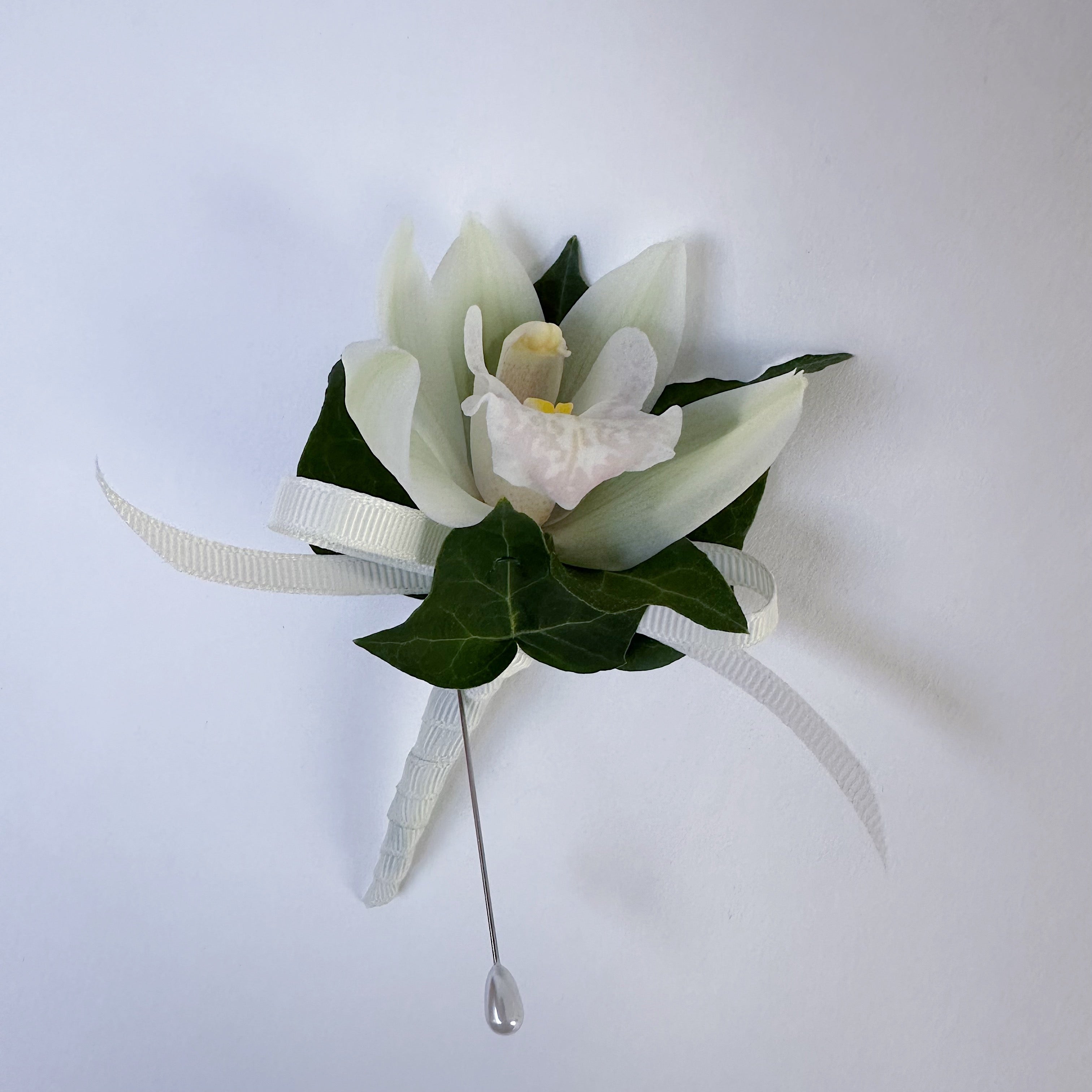 White Orchid Buttonhole