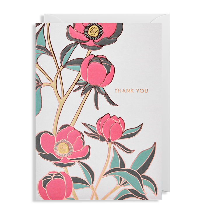 Thank you floral blank card