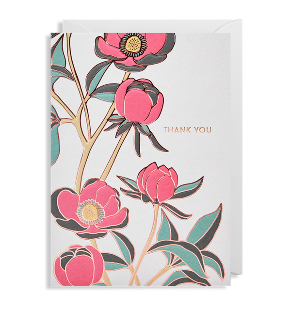 Thank you floral blank card