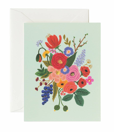 Mint Flower Garden Card