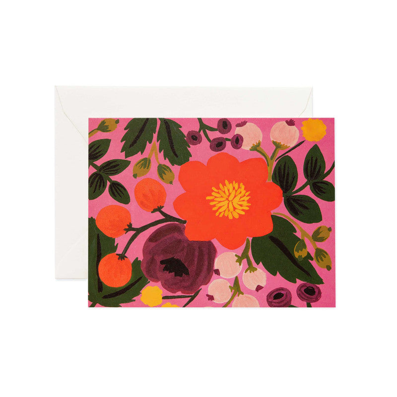 Deep Pink Floral Card
